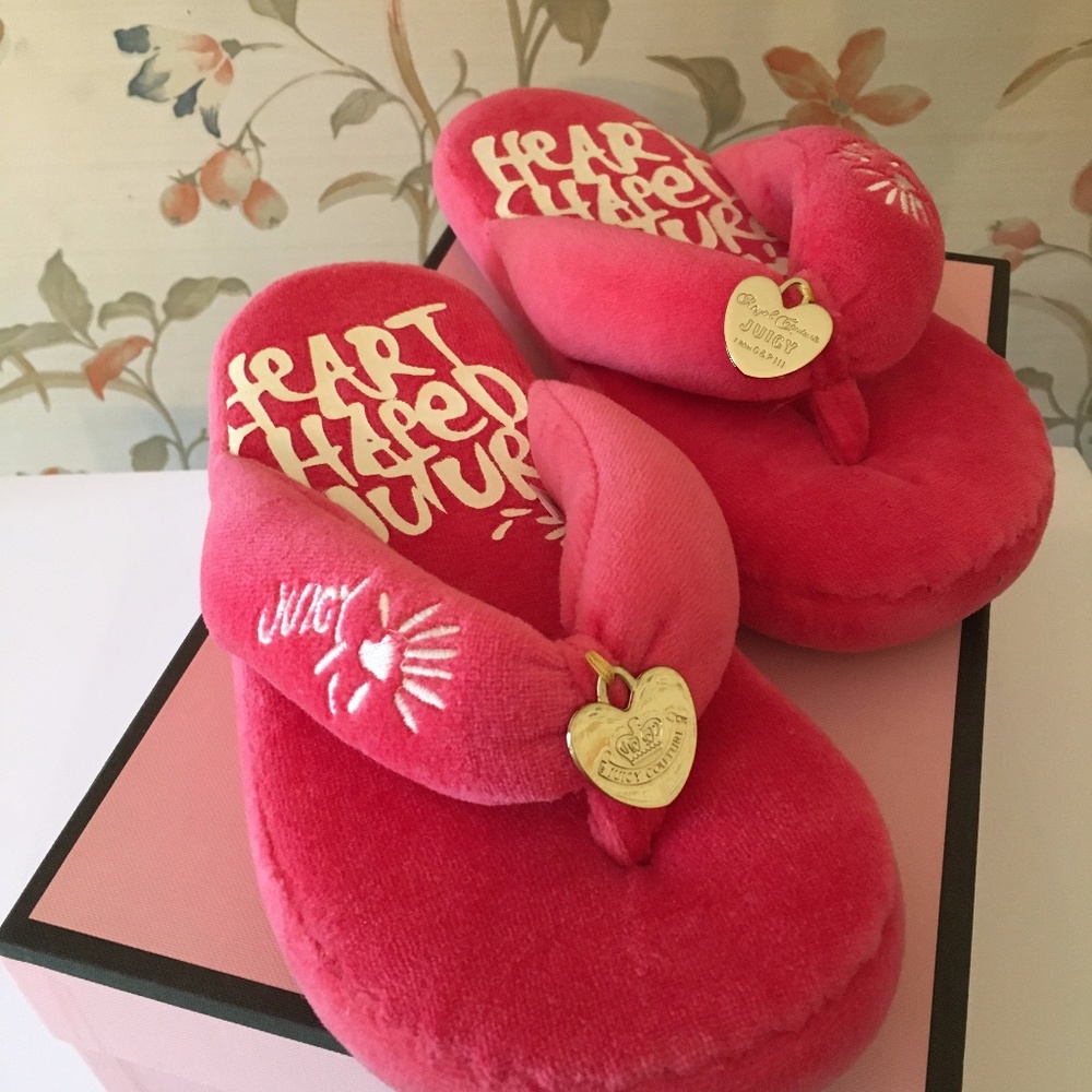 Juicy Couture Tizzy Flip Flop Slippers Sz 6